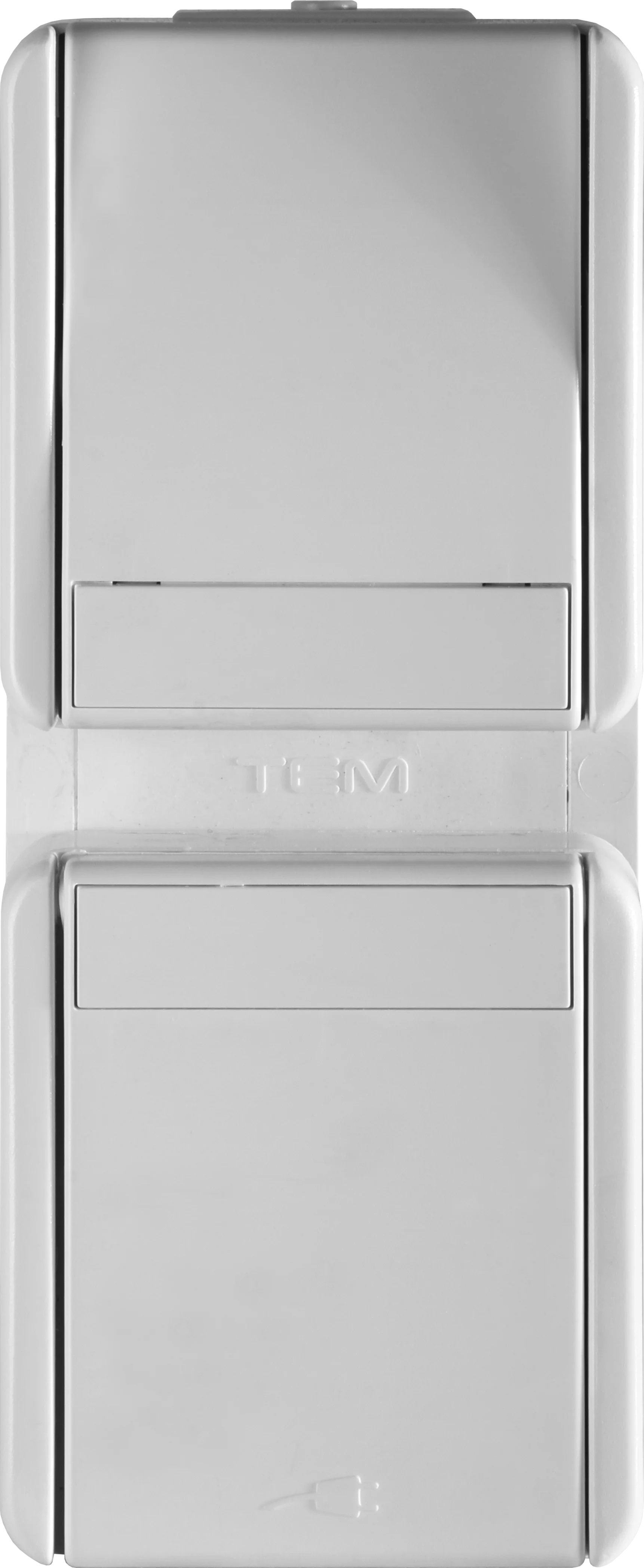 Set Vtičnica Sch+Stikalo Men Vertik TEM FONTANA 16A 250V~ – bela sijaj - slika 2