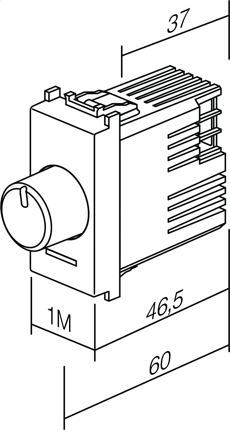 Zatemnilnik Rotacijski TEM MODUL 1M – črna mat (soft touch) - slika 3