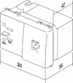 Vtičnica Za Brivnik TEM MODUL 2.5A 230V~ 3M – bela mat – šifra EM60MW-U