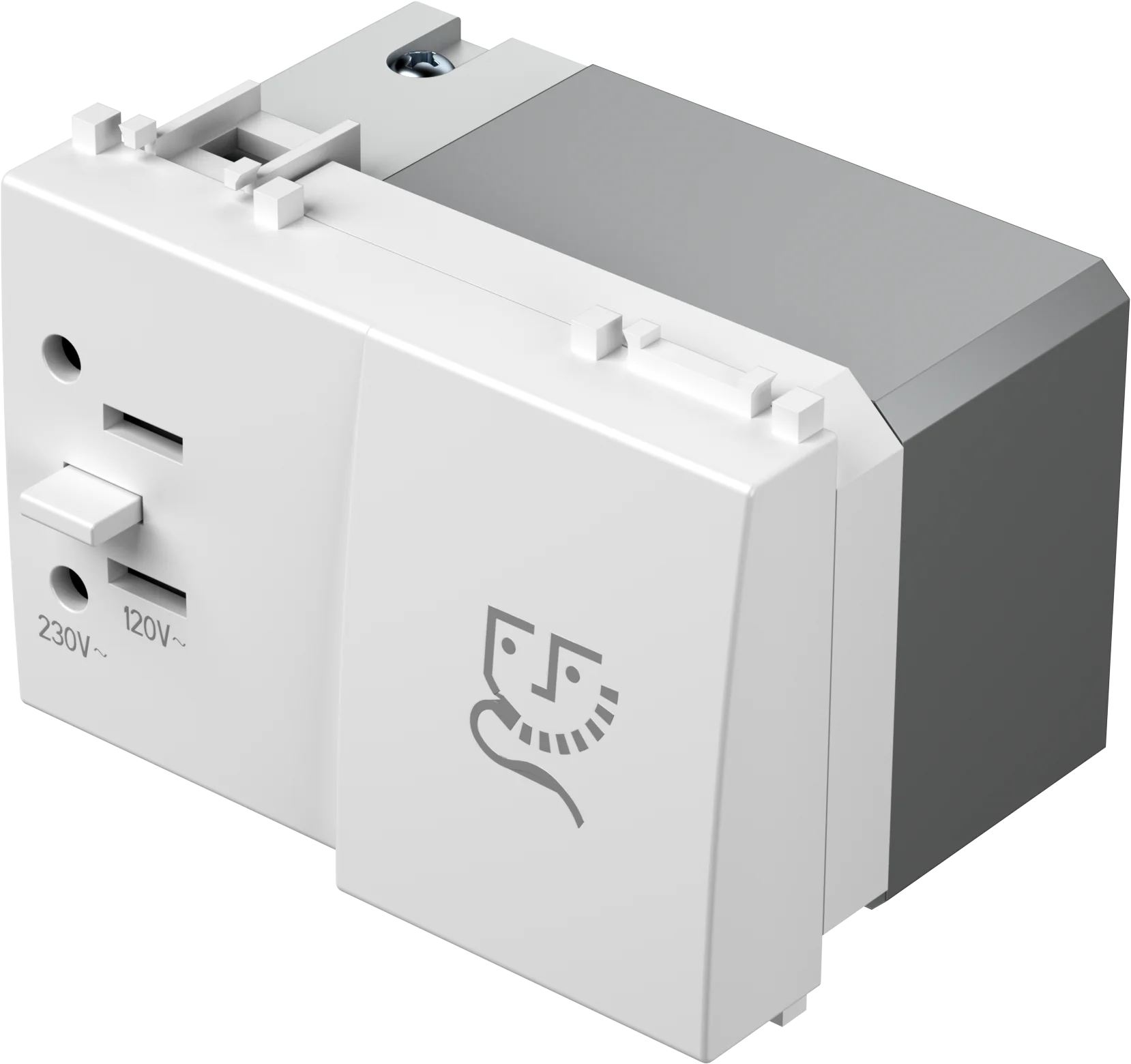 Vtičnica Za Brivnik TEM MODUL 2.5A 230V~ 3M – bela sijaj