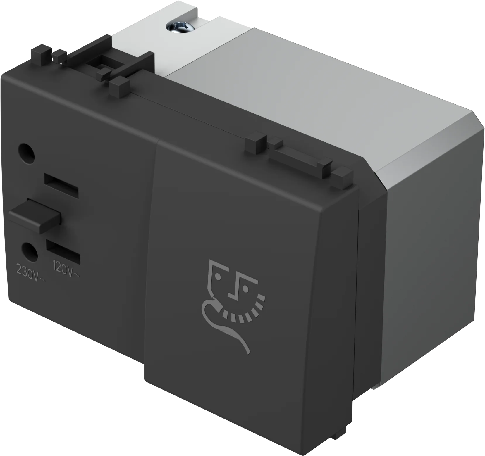 Vtičnica Za Brivnik TEM MODUL 2.5A 230V~ 3M – črna mat (soft touch)