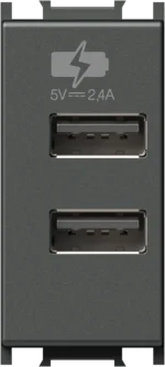 Polnilnik Usb TEM MODUL 2,4A 5V 1M – antracit – šifra EM67AT-U