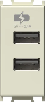 Polnilnik Usb TEM MODUL 2,4A 5V 1M – bež sijaj – šifra EM67IW-U