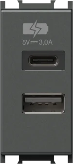 Polnilnik Usb TEM MODUL 3,0A 5V 1M – antracit – šifra EM68AT-U