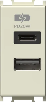 Polnilnik Usb TEM MODUL 1M – bež sijaj – šifra EM69IW-U