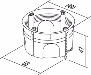 Doza Okrogla Za Votle Stene TEM MODUL Ø68 mm, globina 40 mm – šifra HE10-P