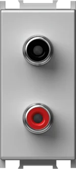 Vtičnica Audio TEM MODUL 1M – srebrna mat (elox) – šifra KM22ES-U