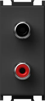 Vtičnica Audio TEM MODUL 1M – črna mat (soft touch) – šifra KM22SB-U