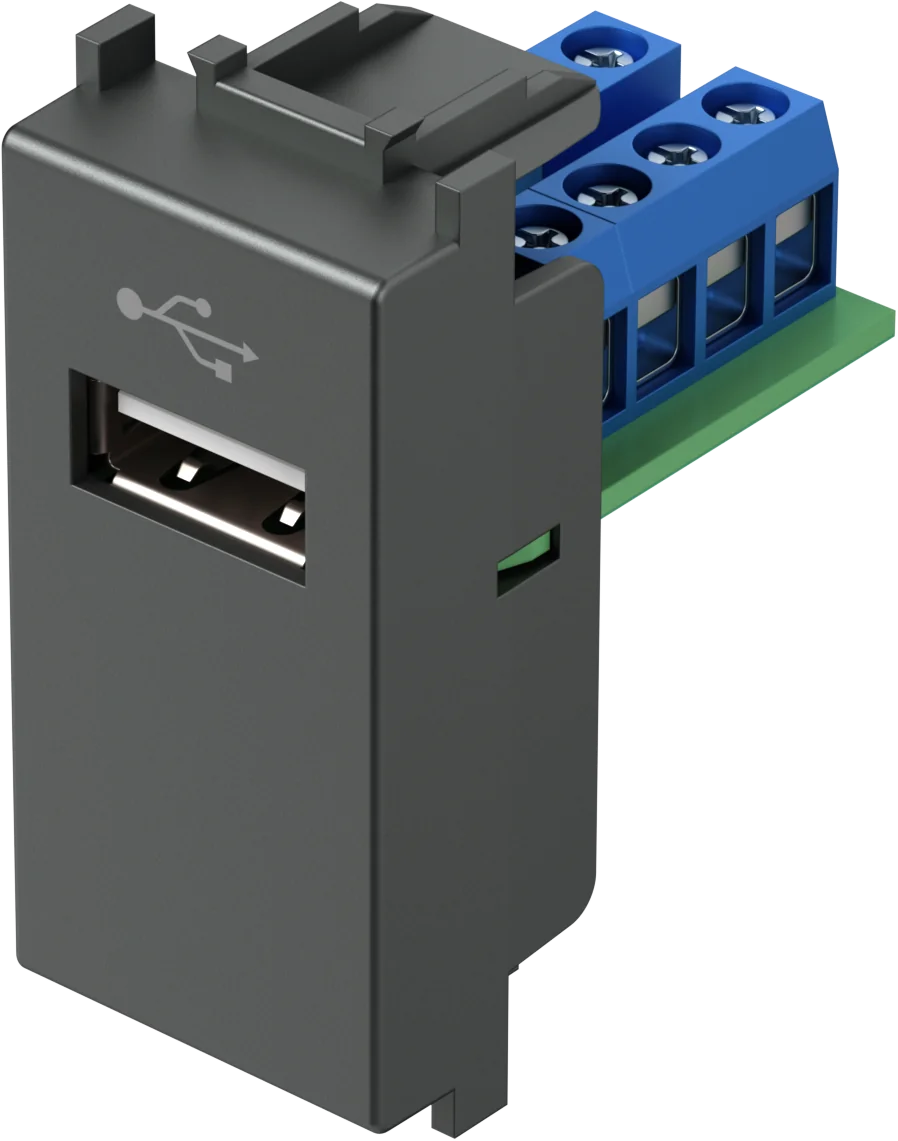 Vtičnica Usb TEM MODUL 1M – antracit