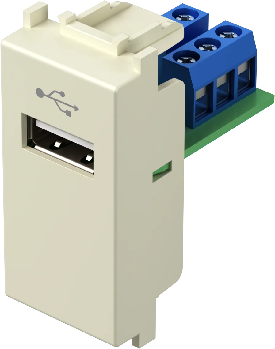 Vtičnica Usb TEM MODUL 1M – bež sijaj