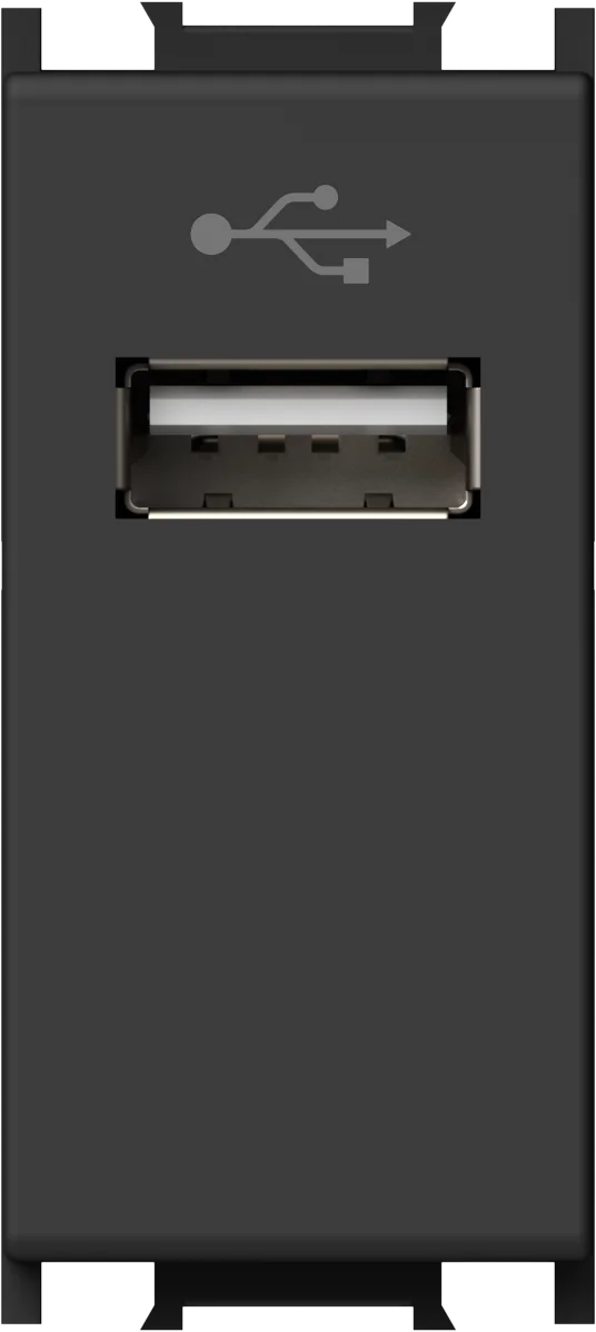 Vtičnica Usb TEM MODUL 1M – črna mat (soft touch) - slika 2