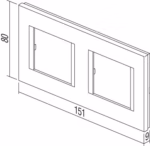 Okvir Line TEM MODUL 2x2M – srebrna mat (elox) – šifra OL24ES-U