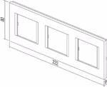 Okvir Line TEM MODUL 3x2M – srebrna mat (elox) – šifra OL26ES-U