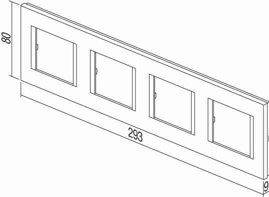 Okvir Line TEM MODUL 2M – srebrna mat (elox) - slika 2