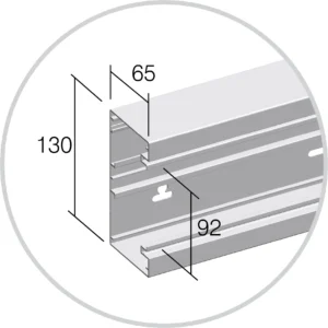 Osnova Kanala Ma TEM DISTRIBUCIJA 130×65 mm – bela sijaj – šifra RT20PW-U