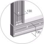 L Kotni Element Ma TEM DISTRIBUCIJA 130×65 / 130 mm – srebrna mat (elox) – šifra RT43ES-U