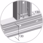 T Element Ma TEM DISTRIBUCIJA 130×65 / 130 mm – srebrna mat (elox) – šifra RT45ES-U