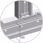 T Element Ma TEM DISTRIBUCIJA 165×65 / 130 mm – srebrna mat (elox) – šifra RT46ES-U