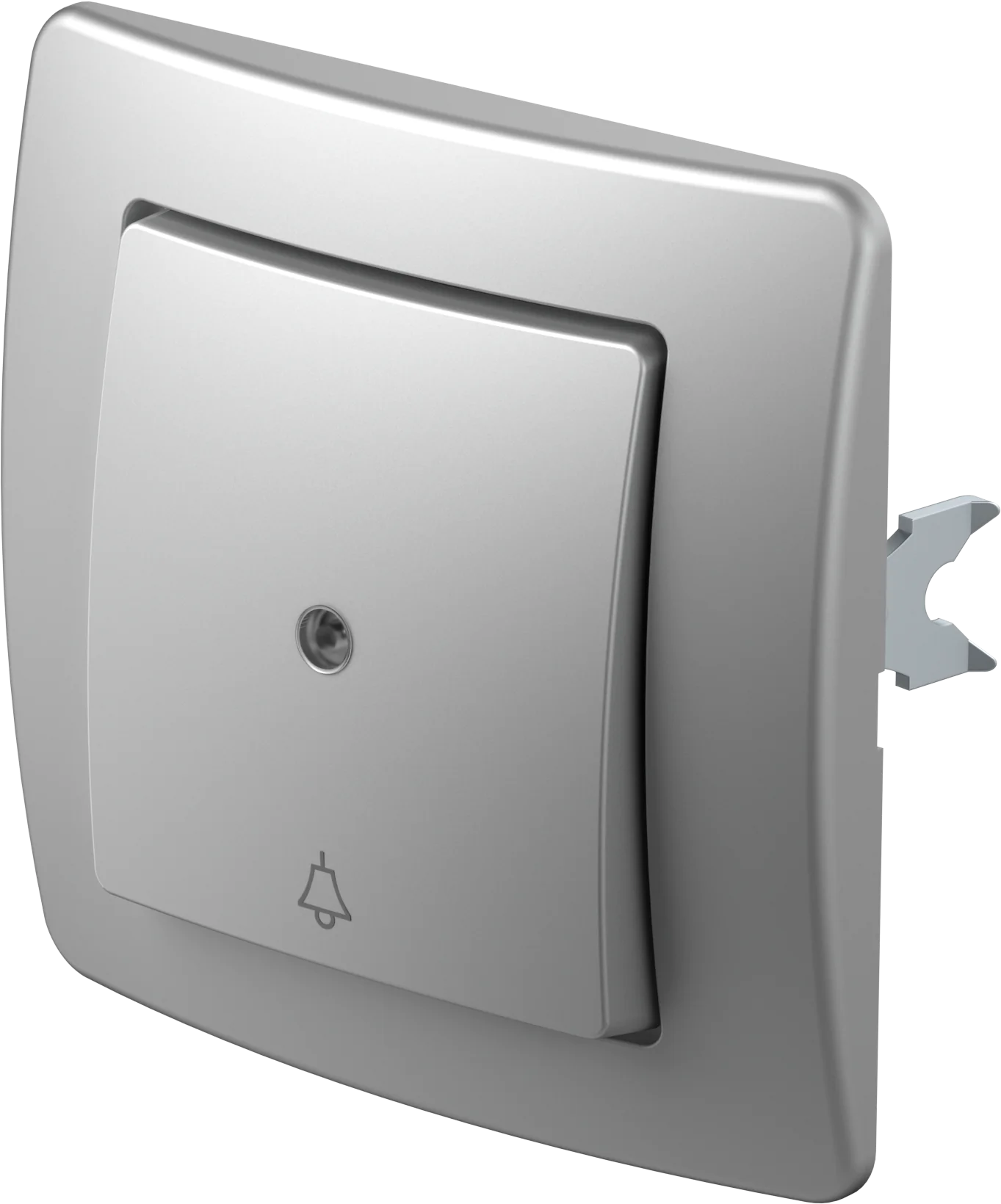 Tipkalo Enopolno TEM EKONOMIK 10A 250V~ – srebrna mat (elox)