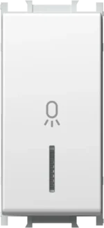 Tipkalo Enopolno TEM MODUL 16A 250V~ 1M – bela mat (simbol: luč) – šifra SM11MWIN02-U