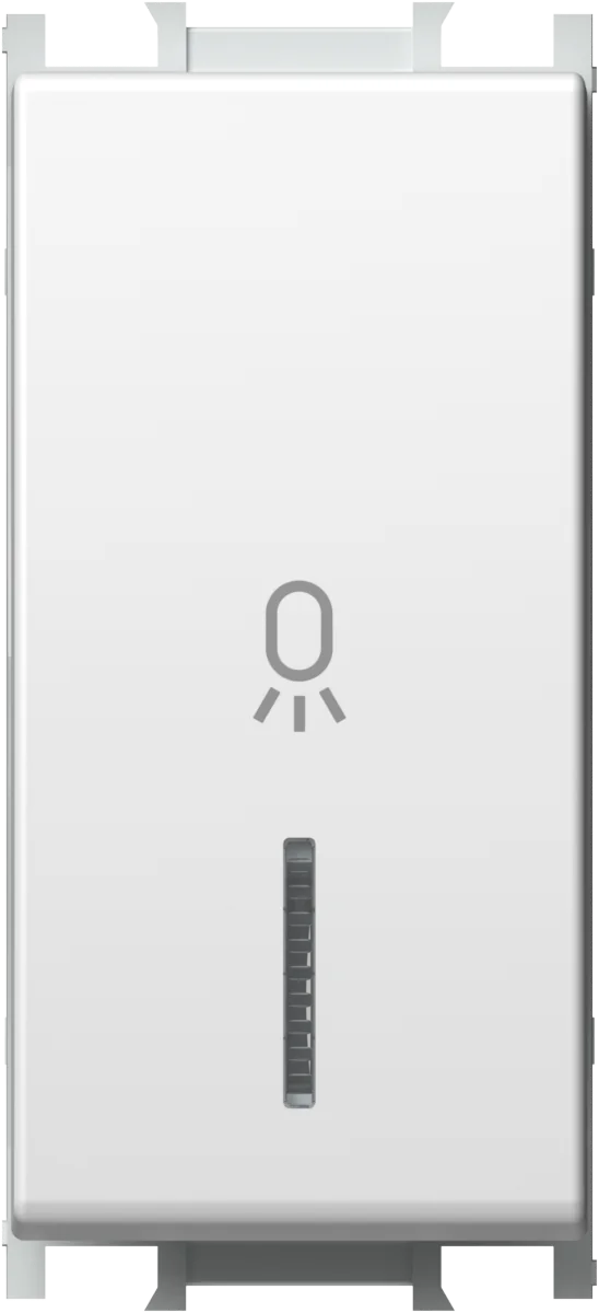 Tipkalo Enopolno TEM MODUL 16A 250V~ 1M – bela sijaj (simbol: luč) - slika 2