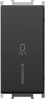 Tipkalo Enopolno TEM MODUL 16A 250V~ 1M – črna mat (soft touch) (simbol: luč) – šifra SM11SBIN02-U