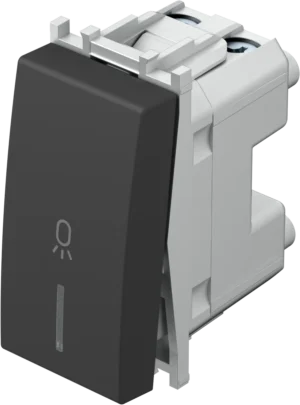 Tipkalo Enopolno TEM MODUL 16A 250V~ 1M – črna mat (soft touch) (simbol: luč) – šifra SM11SBIN02-U