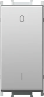 Stikalo Dvopolno TEM MODUL 16AX 250V~ 1M – srebrna mat (elox) (simbol: stikalo na poteg) – šifra SM20ESNT03-U
