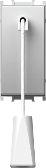Tipkalo Menjalno Z Vrvico TEM MODUL 16A 250V~ 1M – srebrna mat (elox) – šifra SM62ESCD-U