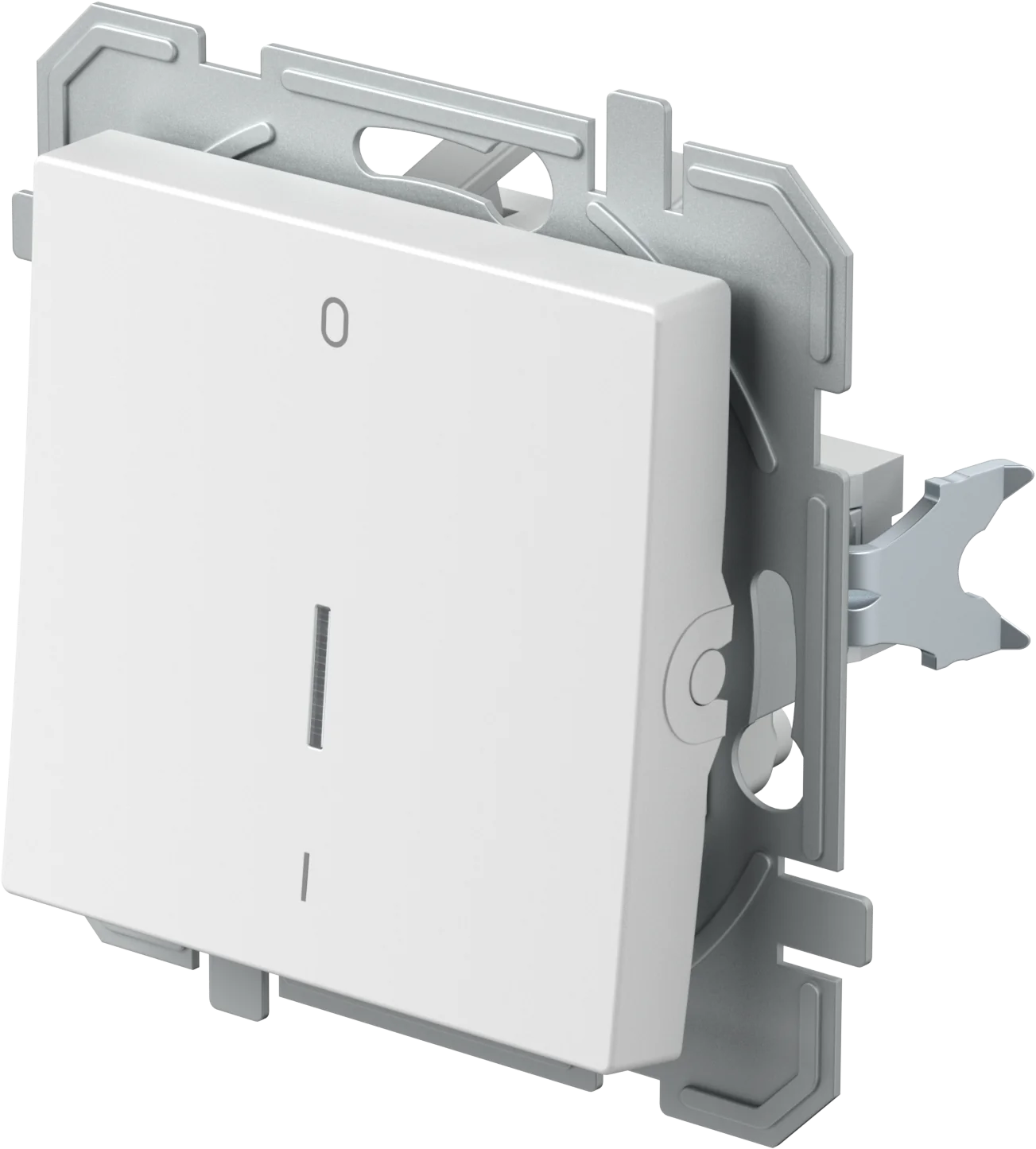 Stikalo Dvopolno TEM LOGIQ 16AX 250V~ – bela sijaj (simbol: stikalo na poteg)