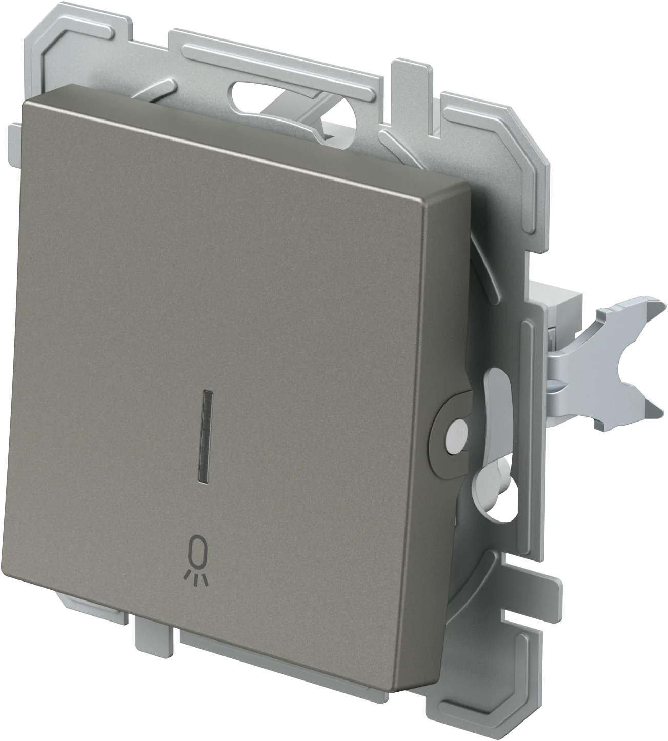 Stikalo Menjalno TEM LOGIQ 10AX 250V~ – titan (simbol: luč)