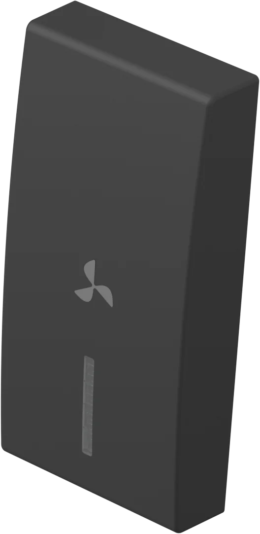 Tipka TEM MODUL 1M – črna mat (soft touch) (simbol: ventilator)