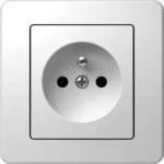 Podometna Vtičnica Francoska TEM EKONOMIK 16A 250V~ vijačna – bela sijaj – šifra VE40PW-P