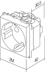Vtičnica Schuko+Ks TEM MODUL 16A 250V~ 2M – antracit + prozoren pokrov – šifra VM10AT-P – slika 3