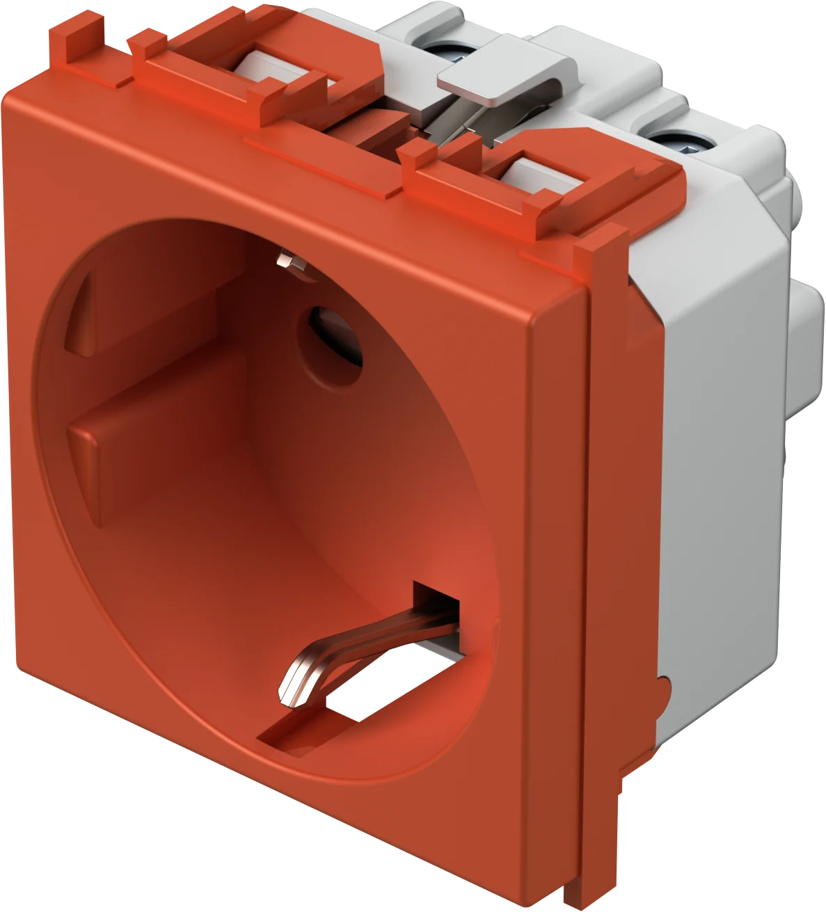 Vtičnica Schuko+Ks TEM MODUL 16A 250V~ 2M – oranžna