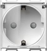 Vtičnica Schuko+Ks+Pokrov TEM MODUL 16A 250V~ 2M – bela + prozoren pokrov – šifra VM11PT-P