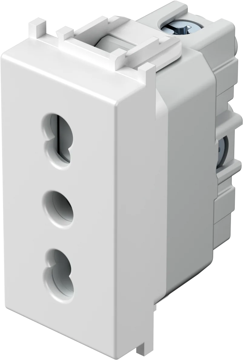 Vtičnica Italijanska P17/11+Ks TEM MODUL 16A 250V~ 1M – bela mat – šifra VM30MW-U