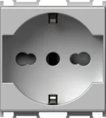 Vtičnica Schuko/Ita P17/11+Ks TEM MODUL 16A 250V~ 2M – srebrna mat (elox) – šifra VM31ES-U