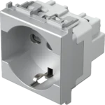 Vtičnica Schuko/Ita P17/11+Ks TEM MODUL 16A 250V~ 2M – srebrna mat (elox) – šifra VM31ES-U