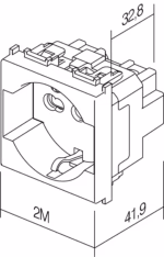 Vtičnica Schuko/Ita P17/11+Ks TEM MODUL 16A 250V~ 2M – bež sijaj – šifra VM31IW-U