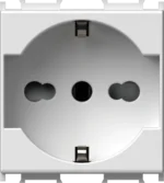 Vtičnica Schuko/Ita P17/11+Ks TEM MODUL 16A 250V~ 2M – bela mat – šifra VM31MW-U