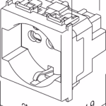 Vtičnica Schuko/Ita P17/11+Ks TEM MODUL 16A 250V~ 2M – oranžna – šifra VM31OR-U
