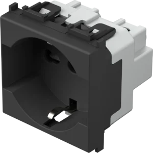 Vtičnica Schuko/Ita P17/11+Ks TEM MODUL 16A 250V~ 2M – črna mat (soft touch) – šifra VM31SB-U