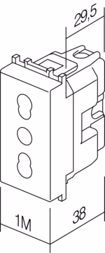 Vtičnica Italijanska P11+Ks TEM MODUL 10A 250V~ 1M – bela mat – šifra VM33MW-U