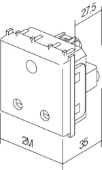 Vtičnica Britanska Bs 1363-2+Ks TEM MODUL 13A 250V~ 2M – bela mat – šifra VM52MW-U