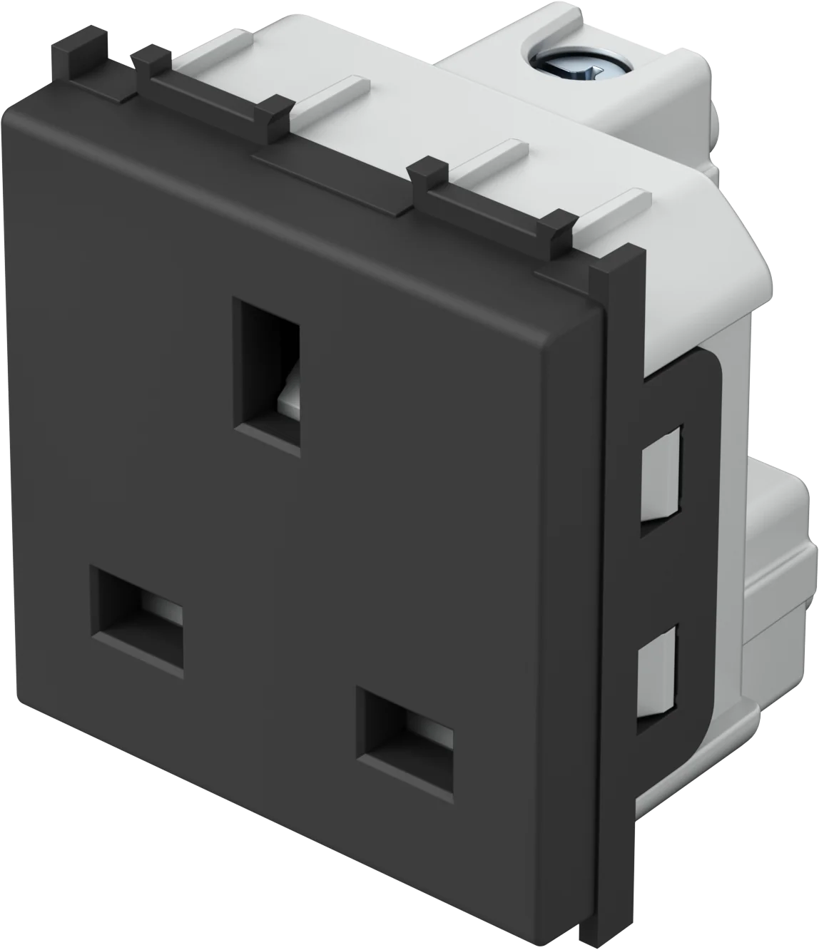 Vtičnica Britanska Bs 1363-2+Ks TEM MODUL 13A 250V~ 2M – črna mat (soft touch) – šifra VM52SB-U
