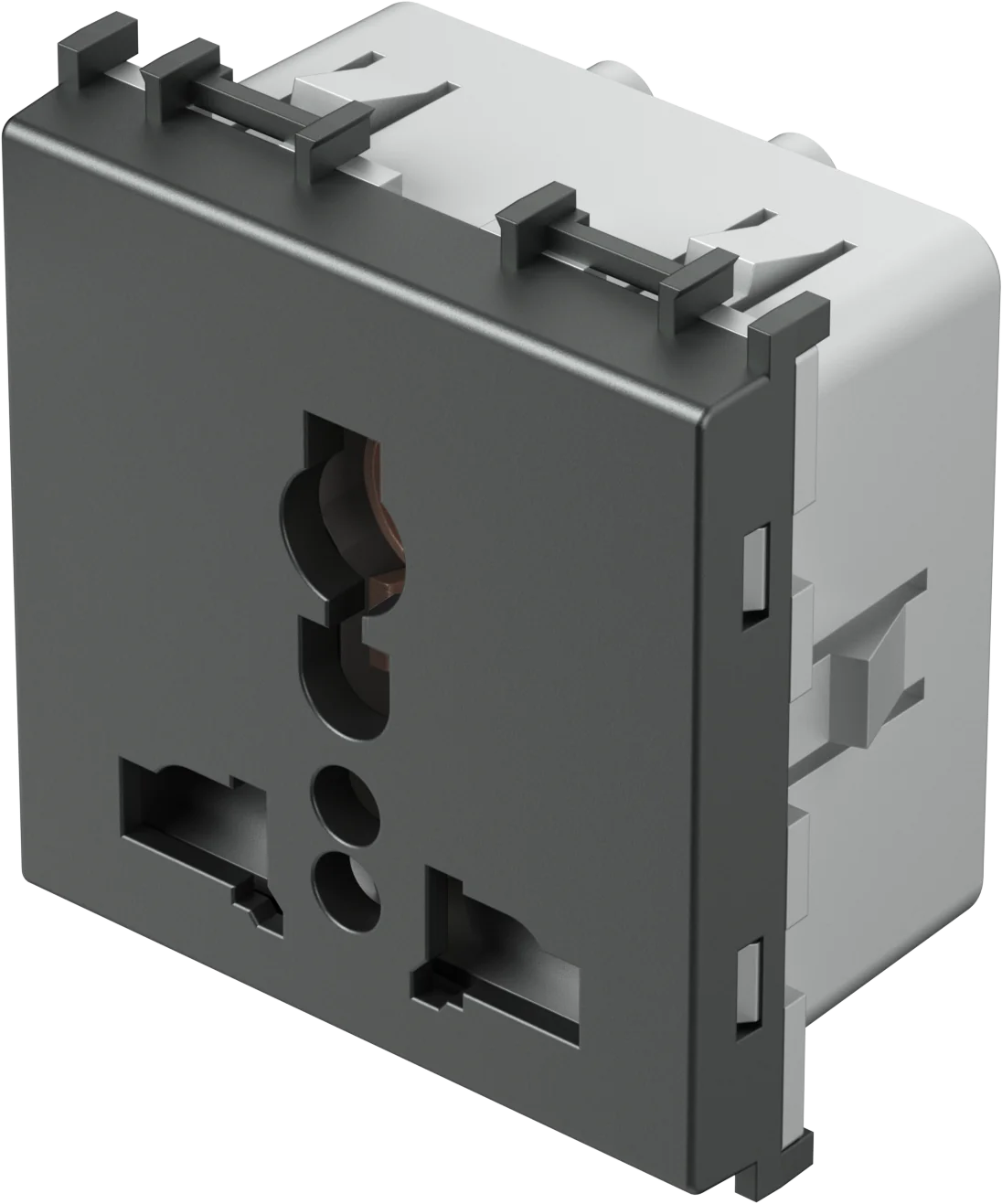 Vtičnica Večstandardna+Ks TEM MODUL 13A 250V~ 2M – antracit – šifra VM55AT-U