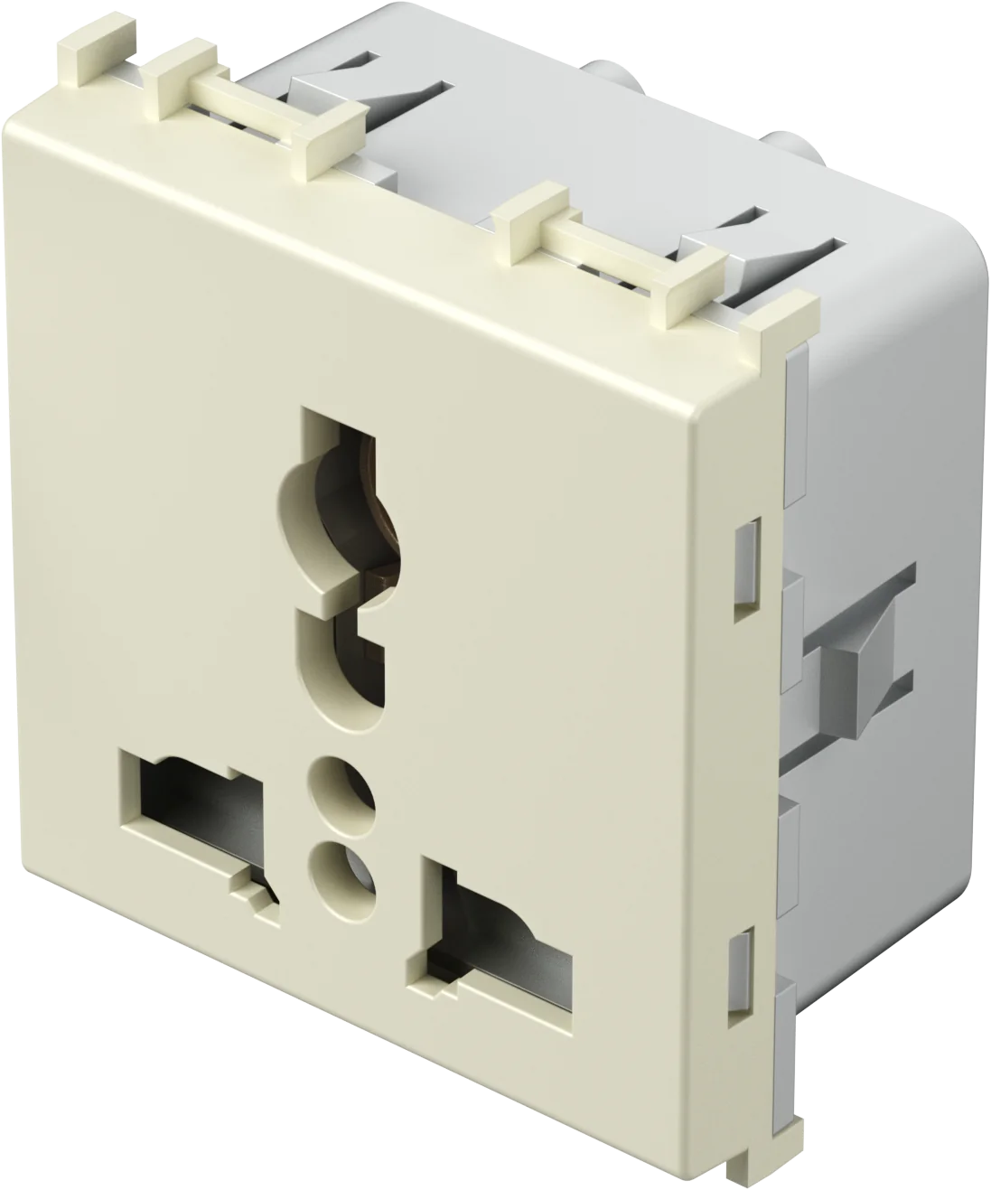 Vtičnica Večstandardna+Ks TEM MODUL 13A 250V~ 2M – bež sijaj – šifra VM55IW-U