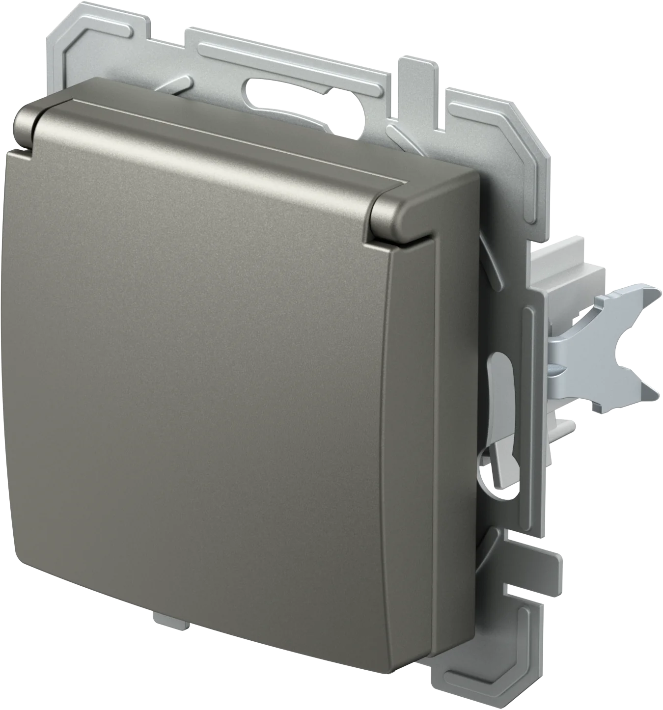 Vtičnica Schuko+Pokrov TEM LOGIQ 16A 250V~ – titan